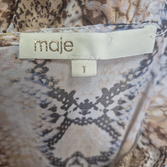 Maje Snake Print Sheer Mini Dress Size S (1) - Picture 9 of 14